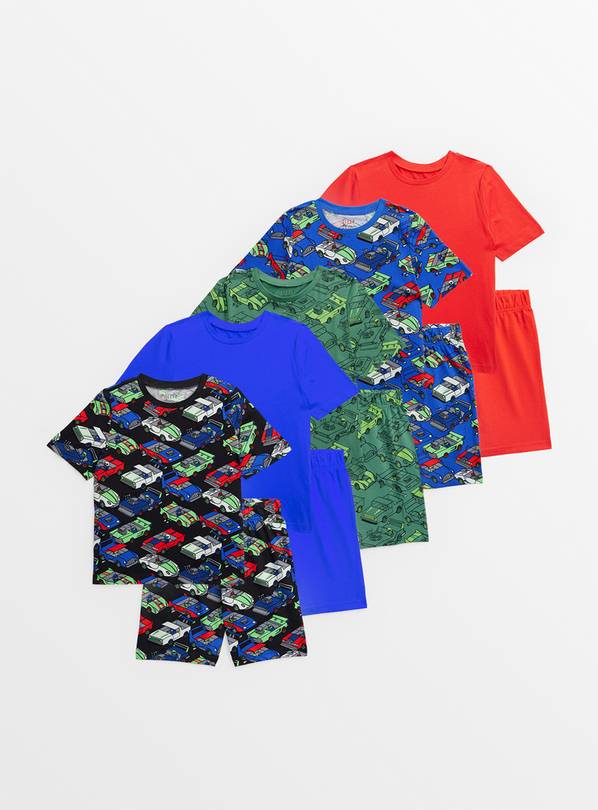 Cars Print Shortie Pyjama 5 Pack 1-1.5 years